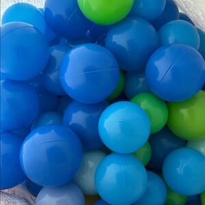 Estimated 100 count ball pit balls toys blue green